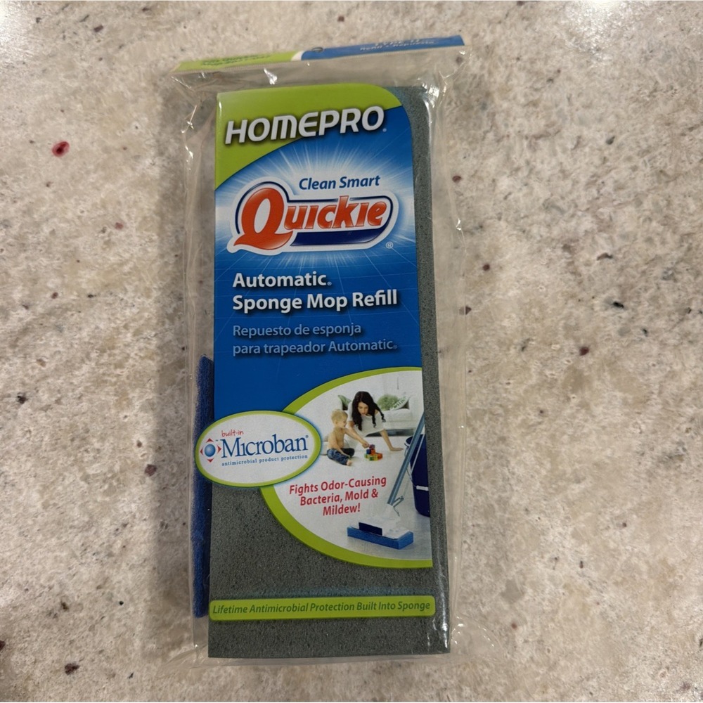 NEW Quickie Clean Squeeze Type H Sponge Mop Refill Head Fits #047 Microban Blue